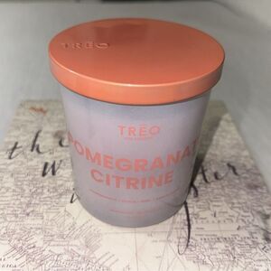 TREO POMEGRANATE CITRINE Rose Sandalwood Hand Poured Essential Oil Candle